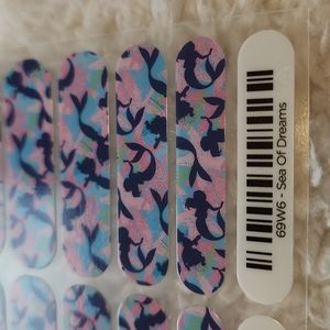 Jamberry Disney nail wraps, Sea of Dreams, full sheet Ariel Little Mermaid blue